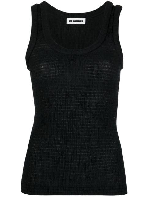shirred tank top by JIL SANDER
