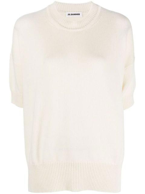 short-sleeve cashmere top by JIL SANDER