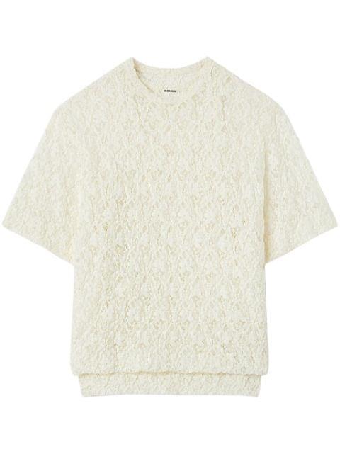 short-sleeved lace T-shirt by JIL SANDER