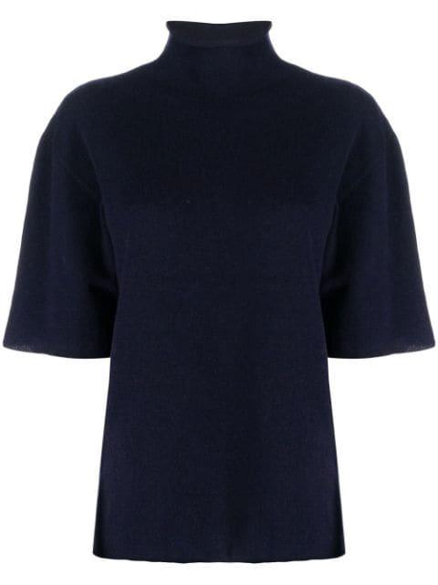 short-sleeved roll neck knitted top by JIL SANDER