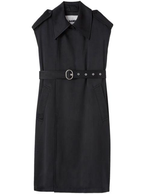 sleeveless belted trench coat by JIL SANDER