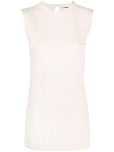 sleeveless zigzag-pattern sweatshirt by JIL SANDER