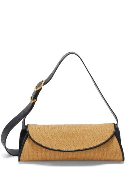 small Cannolo interwoven raffia shoulder bag by JIL SANDER