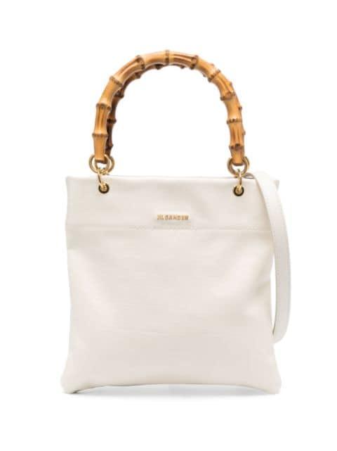 small bamboo-handle tote bag by JIL SANDER