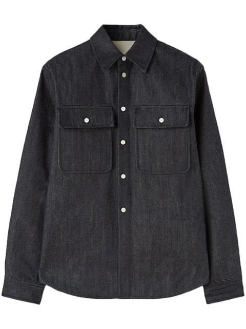 spread-collar denim shirt by JIL SANDER