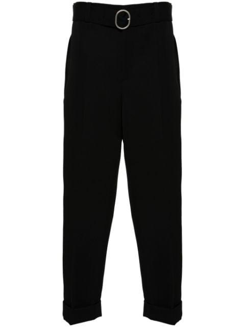 straight-leg belted wool trousers by JIL SANDER