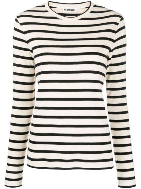stripe-print cotton T-shirt by JIL SANDER