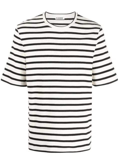 stripe-print short-sleeved T-shirt by JIL SANDER