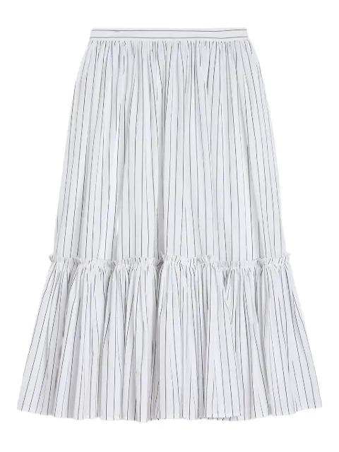 striped gathered midi skirt by JIL SANDER