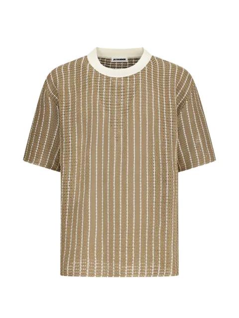 striped open-knit T-shirt by JIL SANDER