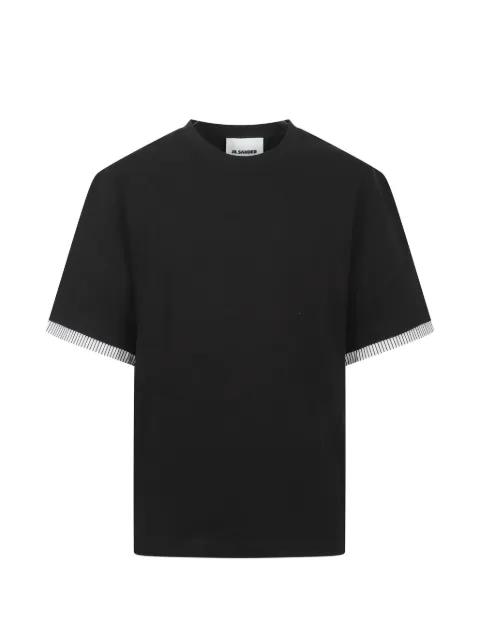 striped-trim t-shirt by JIL SANDER