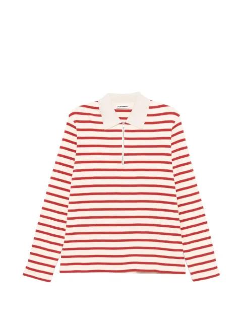 striped zip polo shirt by JIL SANDER