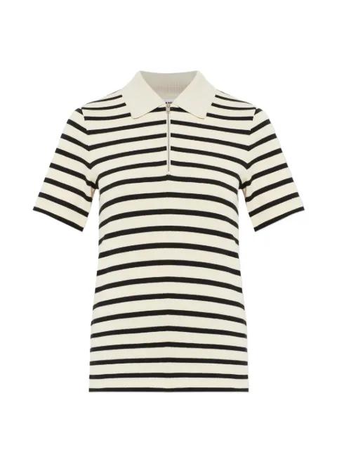 striped zip-up polo top by JIL SANDER