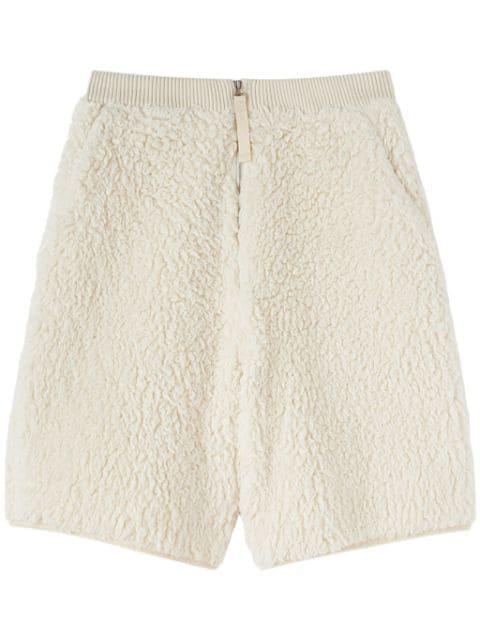 textured cotton shorts by JIL SANDER