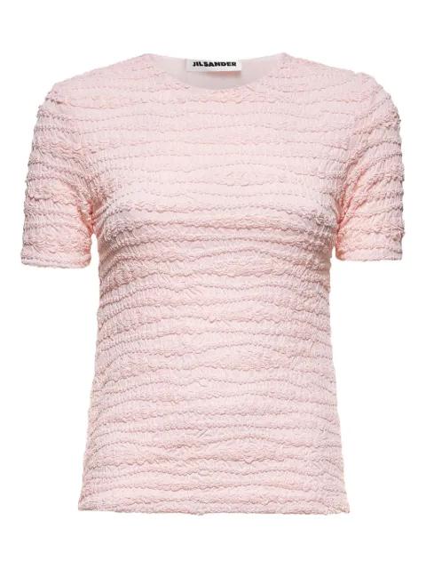 textured crewneck top by JIL SANDER