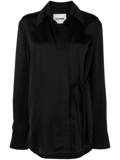 tie-fastening wrap shirt by JIL SANDER