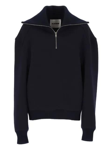 turtleneck zip-up sweater by JIL SANDER