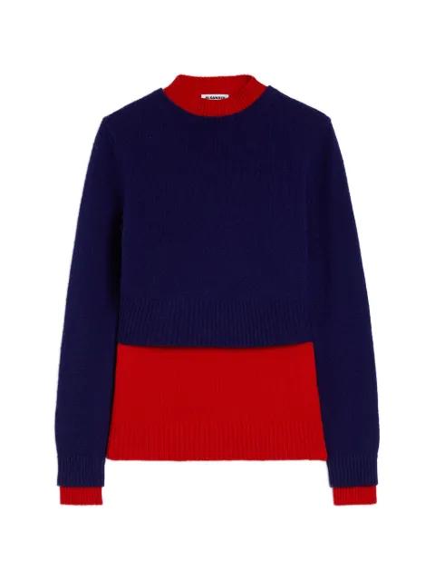 two-tone double-layer sweater by JIL SANDER