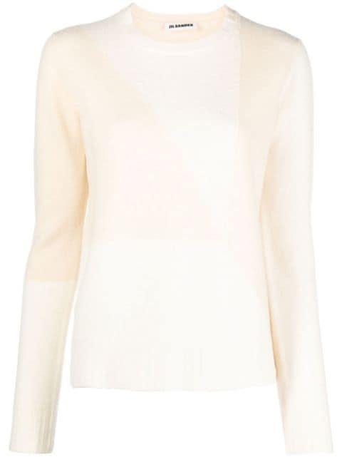 two-tone knitted jumper by JIL SANDER