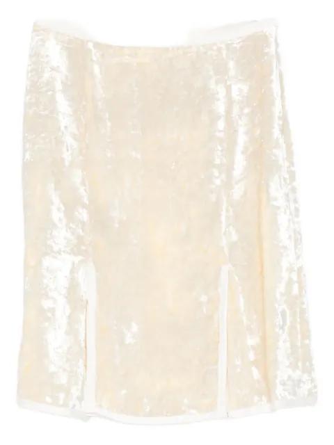 velvet-finish midi skirt by JIL SANDER