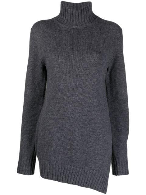 waffle-knit asymmetric jumper by JIL SANDER