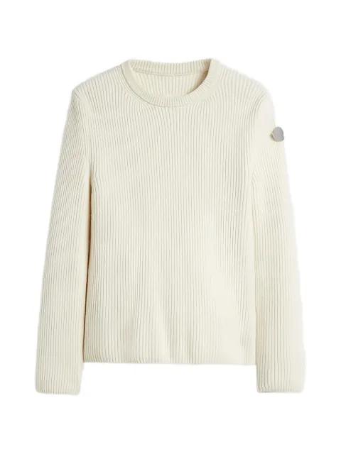 x Moncler ribbed-knit logo-patch sweater by JIL SANDER