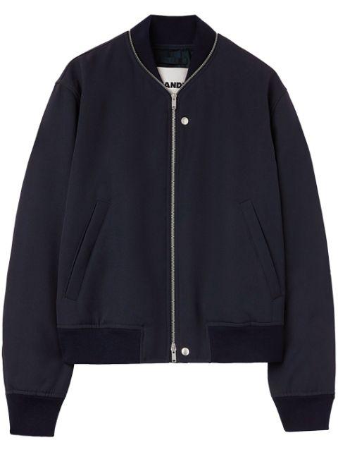 zip-embellished wool bomber jacket by JIL SANDER