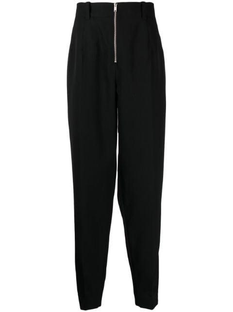 zip-fastening wool tapered trousers by JIL SANDER