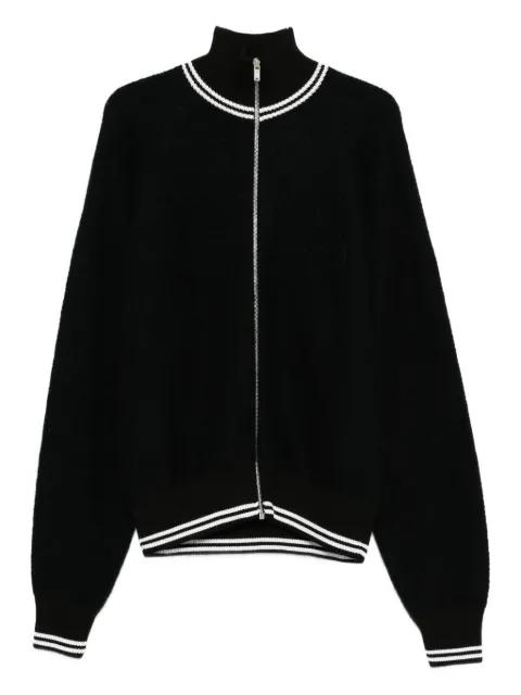 zip-front ribbed-trim cardigan by JIL SANDER