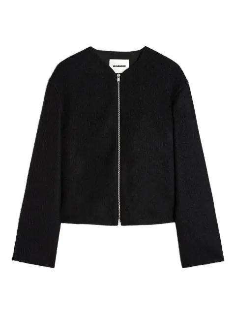 zip-front textured jacket by JIL SANDER