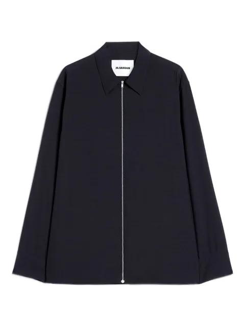 zip long-sleeve wool shirt by JIL SANDER