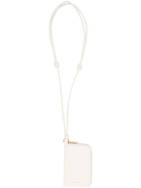 zip-up leather purse by JIL SANDER