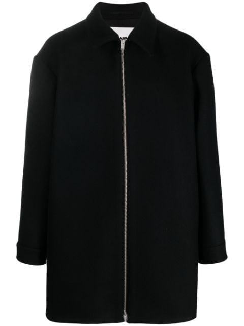 zip-up wool coat by JIL SANDER