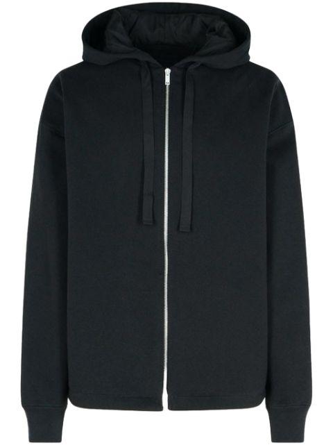zipped drawstring hoodie by JIL SANDER