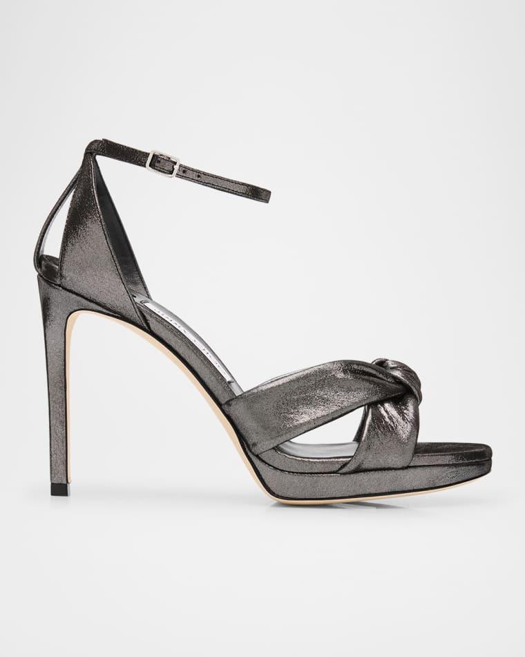 100mm Rosie Shimmer Suede Sandals by JIMMY CHOO