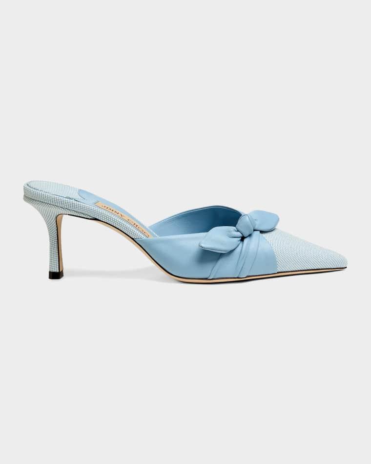 65mm Livi Flecked Canvas and Leather Mule Pumps by JIMMY CHOO