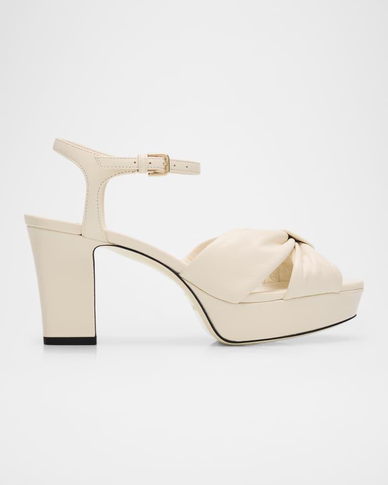 80mm Heloise Leather Platform Sandals by JIMMY CHOO