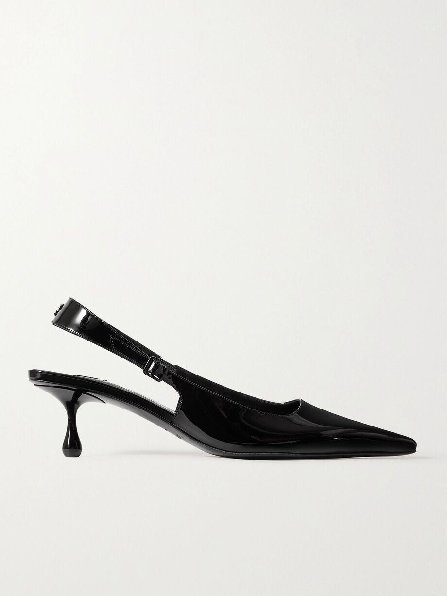 Amel 50 logo-embellished patent-leather slingback pumps by JIMMY CHOO