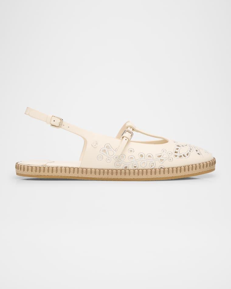 Amiee Leather Embroidered Espadrille Ballerina Flats by JIMMY CHOO