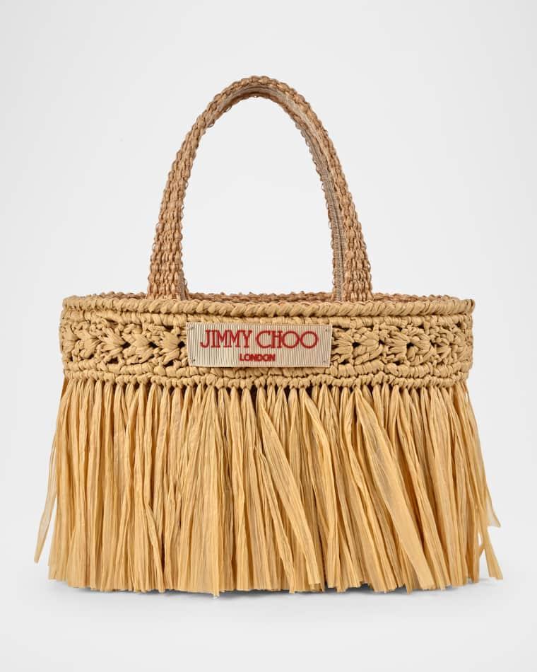 Avenue Fringed Raffia Beach Tote Bag by JIMMY CHOO