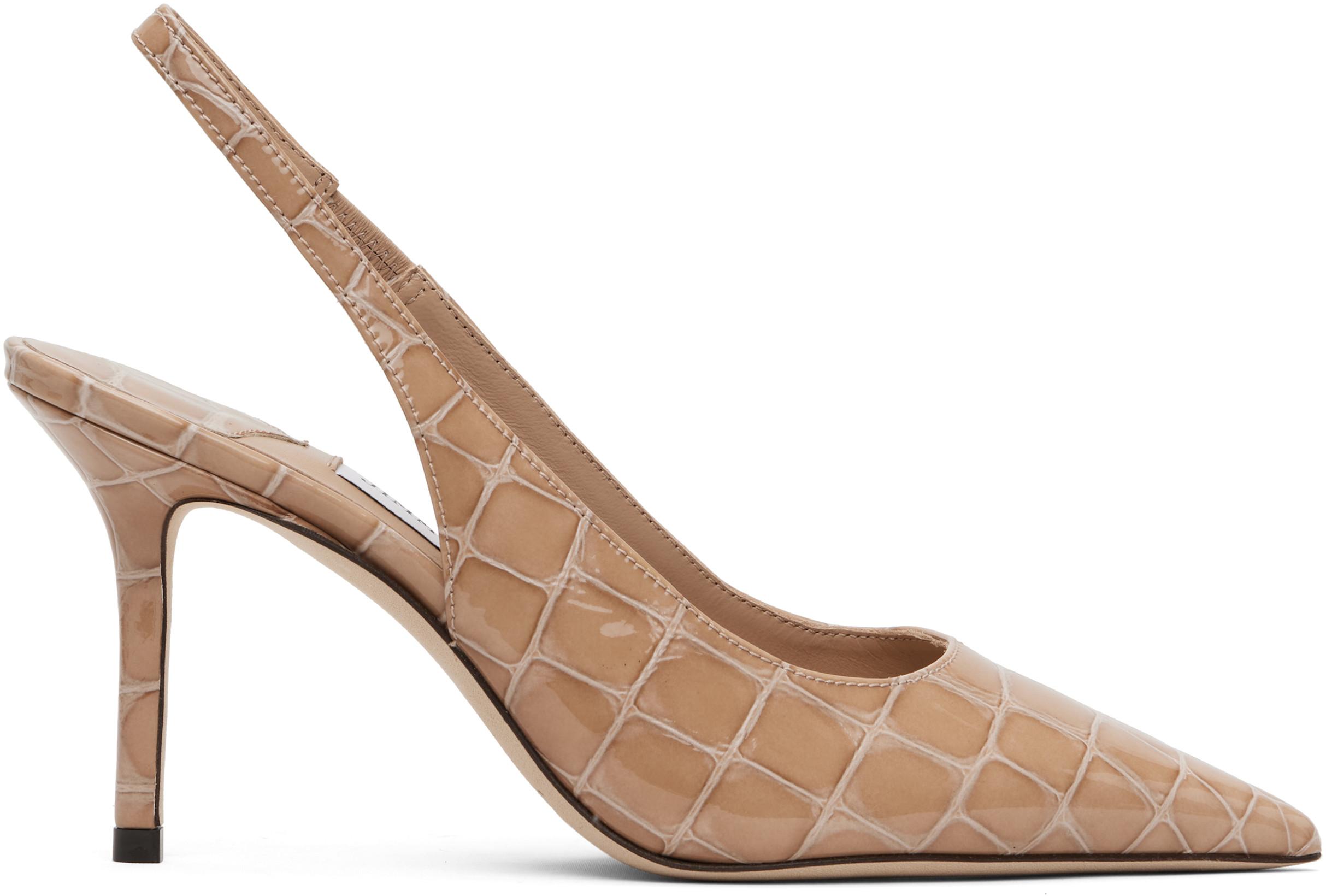 Beige Love SlingBack 85 Heels by JIMMY CHOO