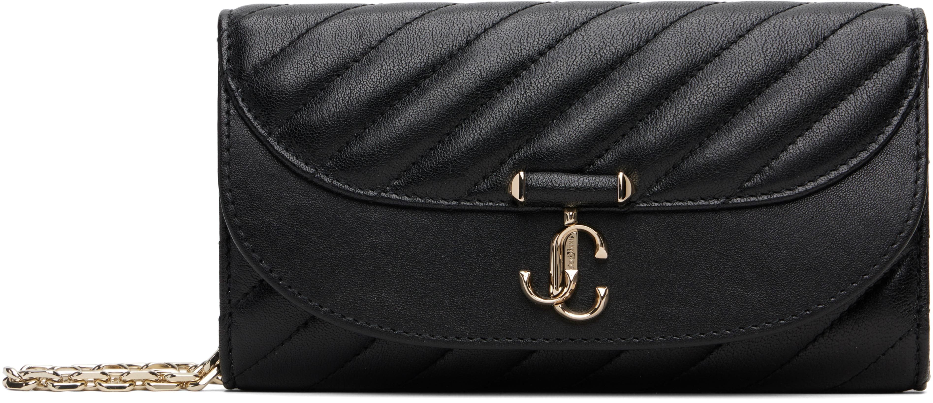 Black Curve Chain Wallet Bag by JIMMY CHOO