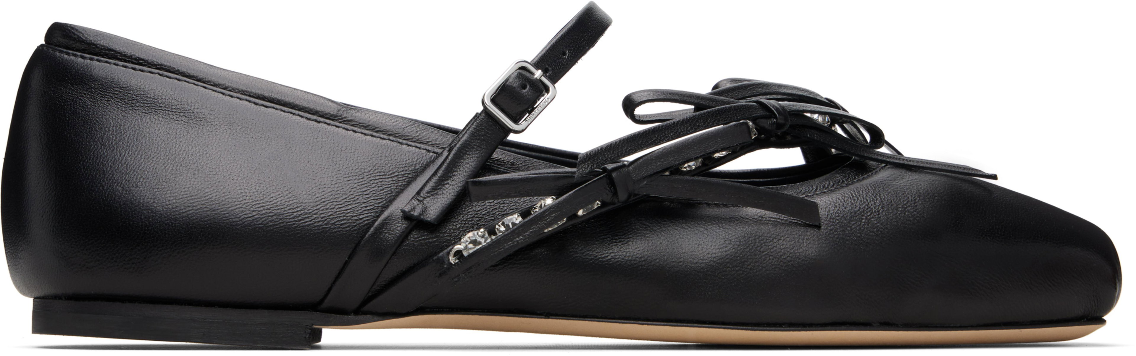 Black Loli Ballerina Flats by JIMMY CHOO