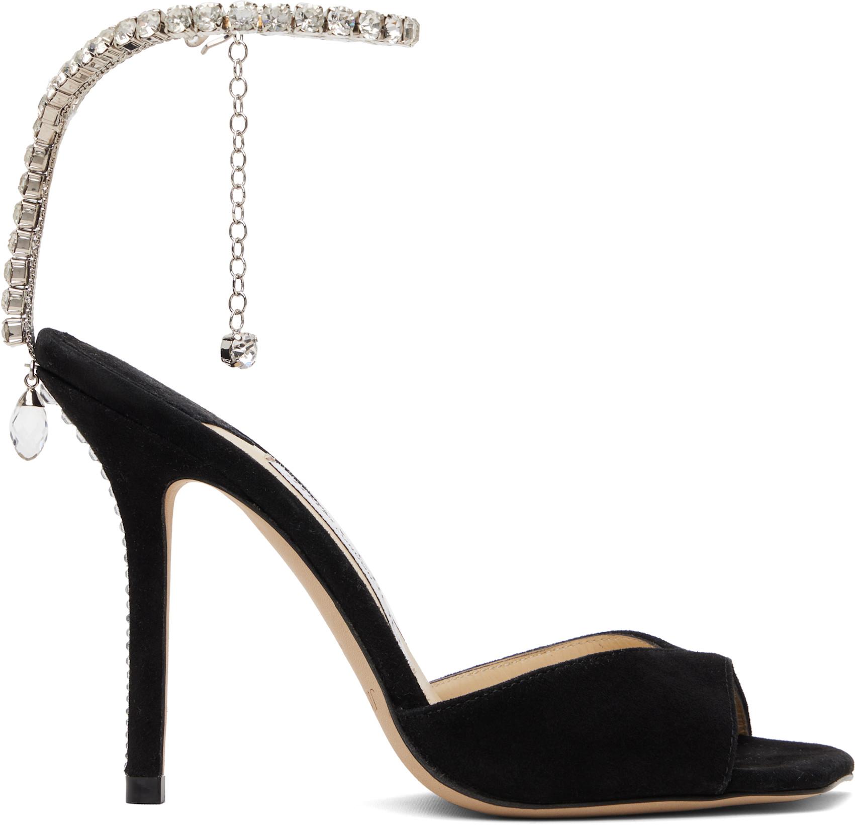 Black Saeda 100 Heeled Sandals by JIMMY CHOO