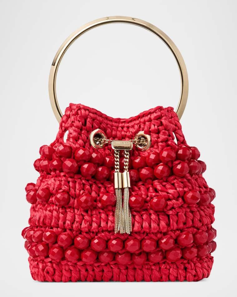Bon Bon Beaded Raffia Bucket Bag by JIMMY CHOO