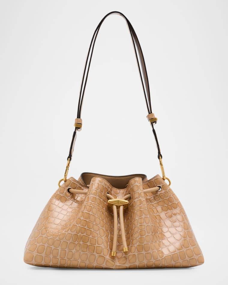 Bon Bon Croc-Embossed Leather East-West Bucket Bag by JIMMY CHOO