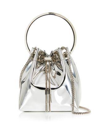 Bon Bon Ring Handle Metallic Bucket Bag by JIMMY CHOO