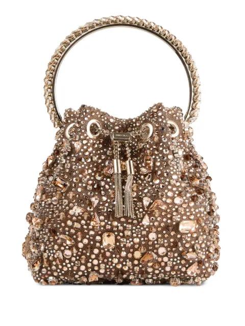 Bon Bon crystal-embellished bucket bag by JIMMY CHOO