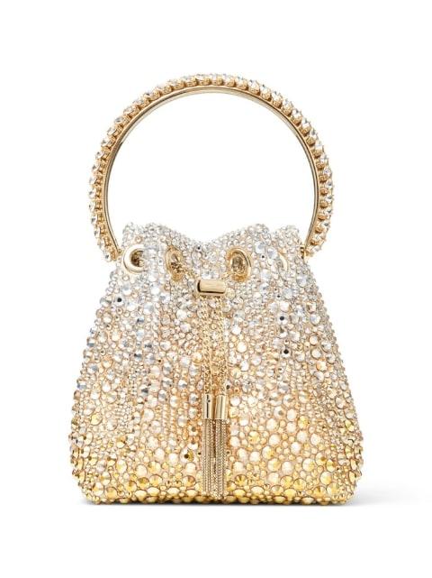 Bon Bon crystal-embellished bucket bag by JIMMY CHOO
