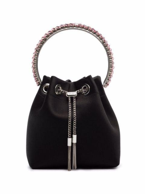 Bon Bon crystal-embellished satin bag by JIMMY CHOO